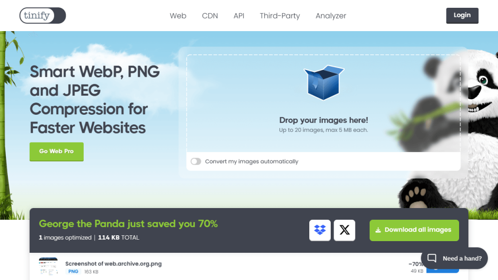 Screenshot of TinyPNG